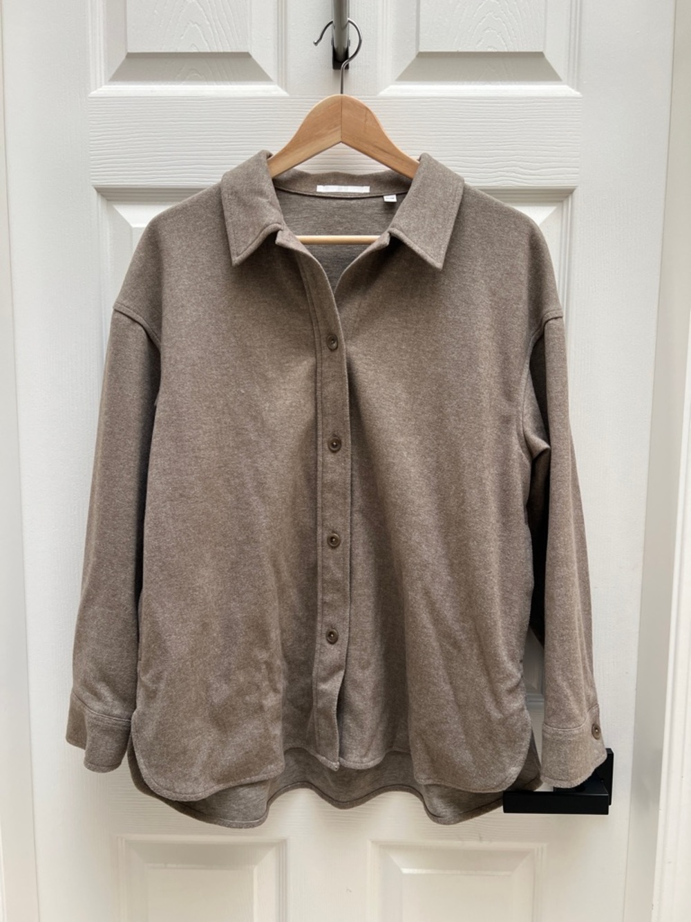Taupe Button-Up Shirt Jacket